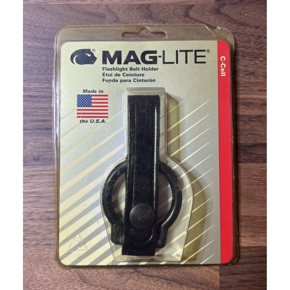 Mag-lite ASXC046 Leather Flashlight Ring Belt Holster Holder Maglite, New C cell